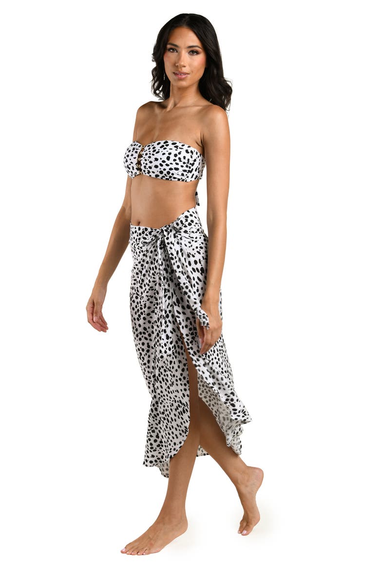 Dot and Dune Midi Skirt Cover-Up, Alternate, color, BLACK AND WHITE