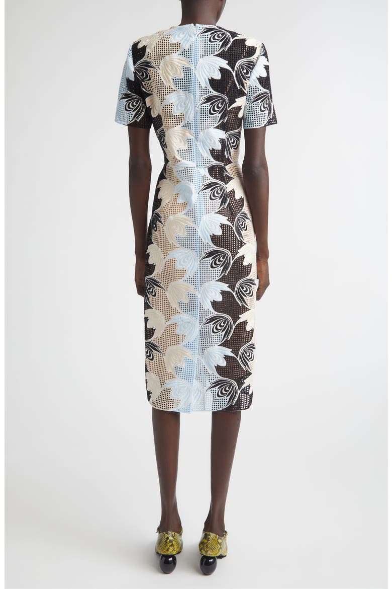 Floral Embroidered Cotton Blend Sheath Dress, Alternate, color, RIW01 LILY WHITE