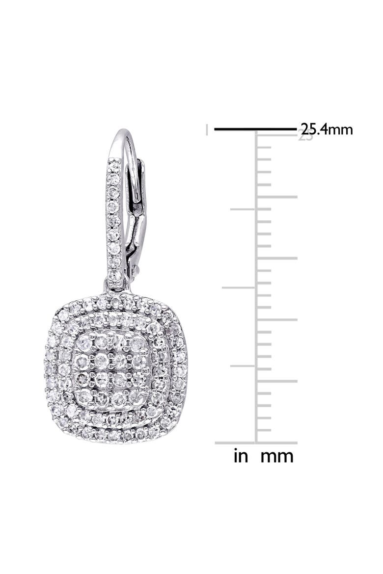 Diamond Double Halo Drop Earrings - 0.97ct., Alternate, color, WHITE