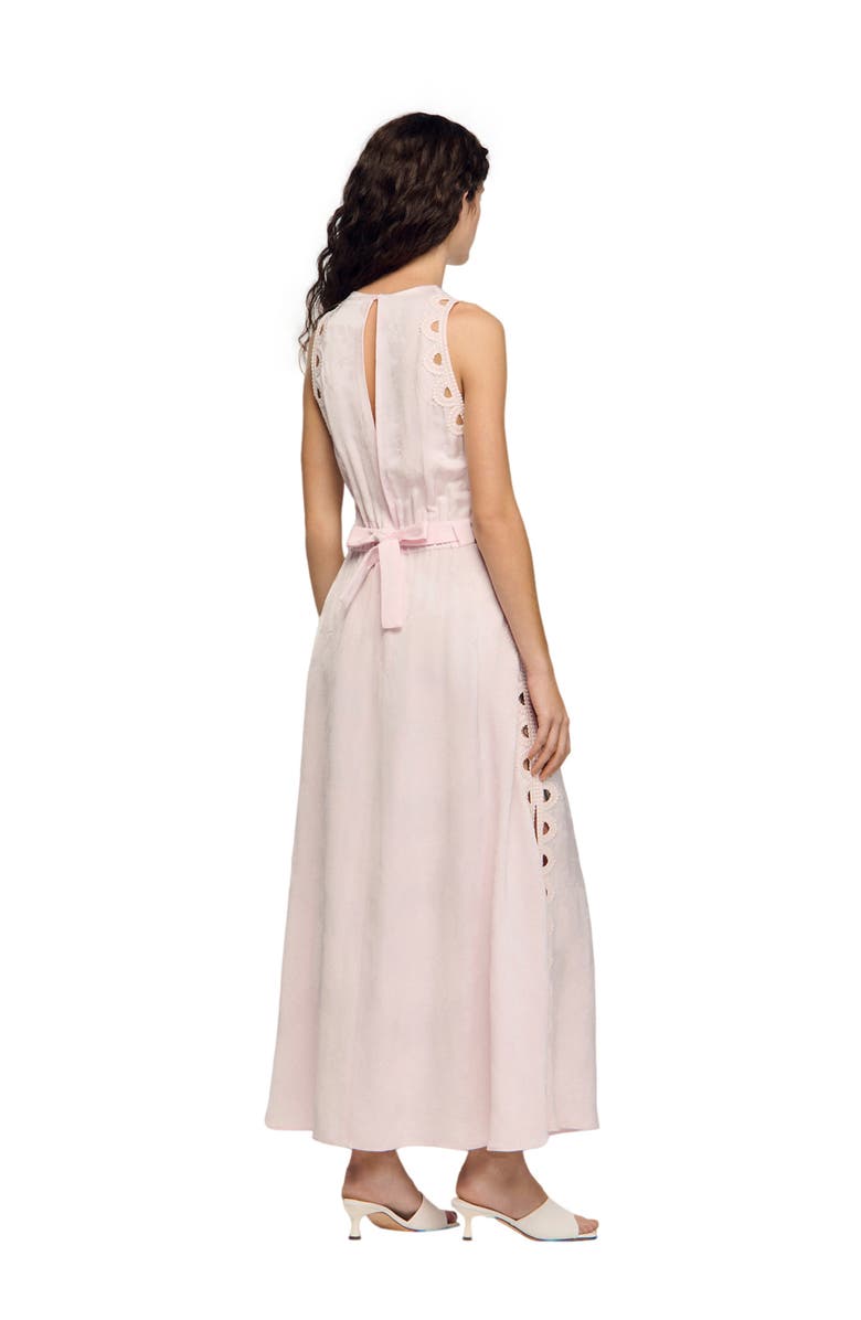 SANDRO Flower jacquard maxi dress, Alternate, color, Pink