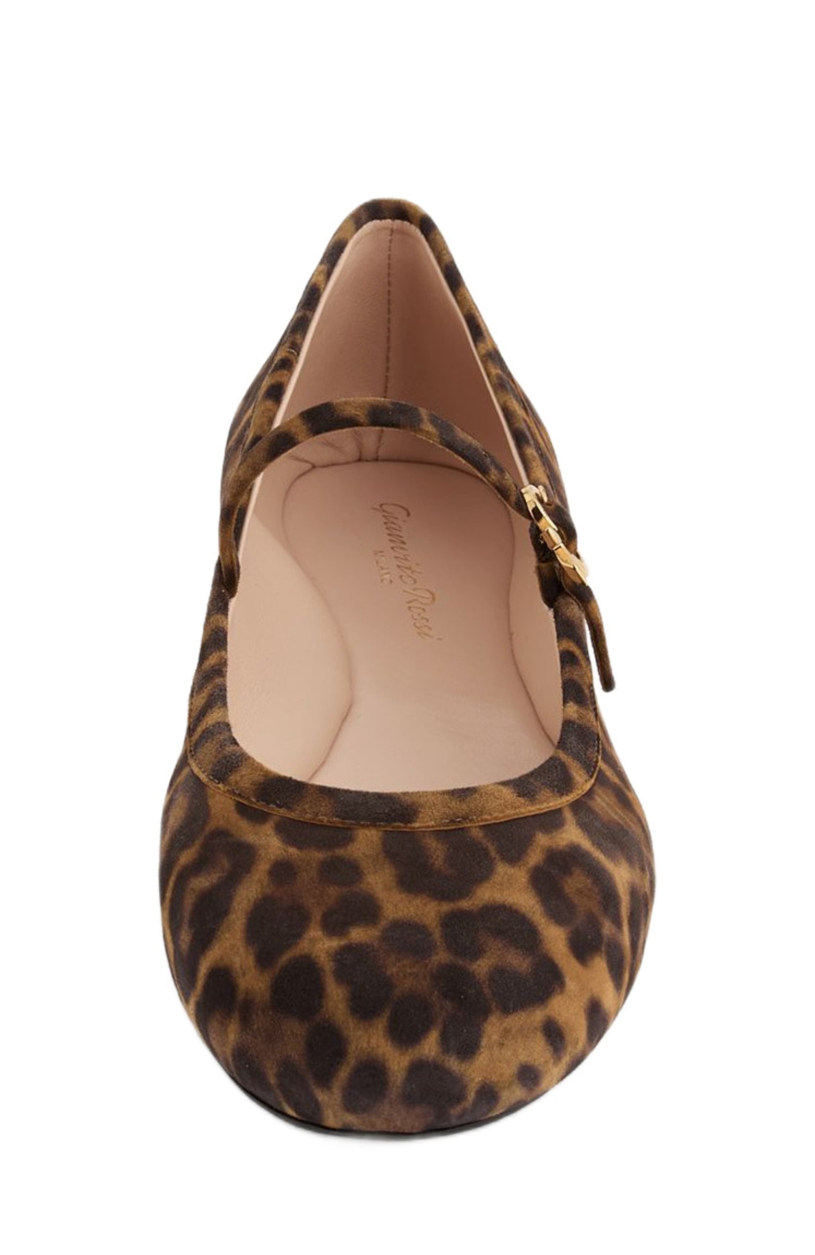 Gianvito Rossi Carla Ballerina, Alternate, color, Leopard Brown