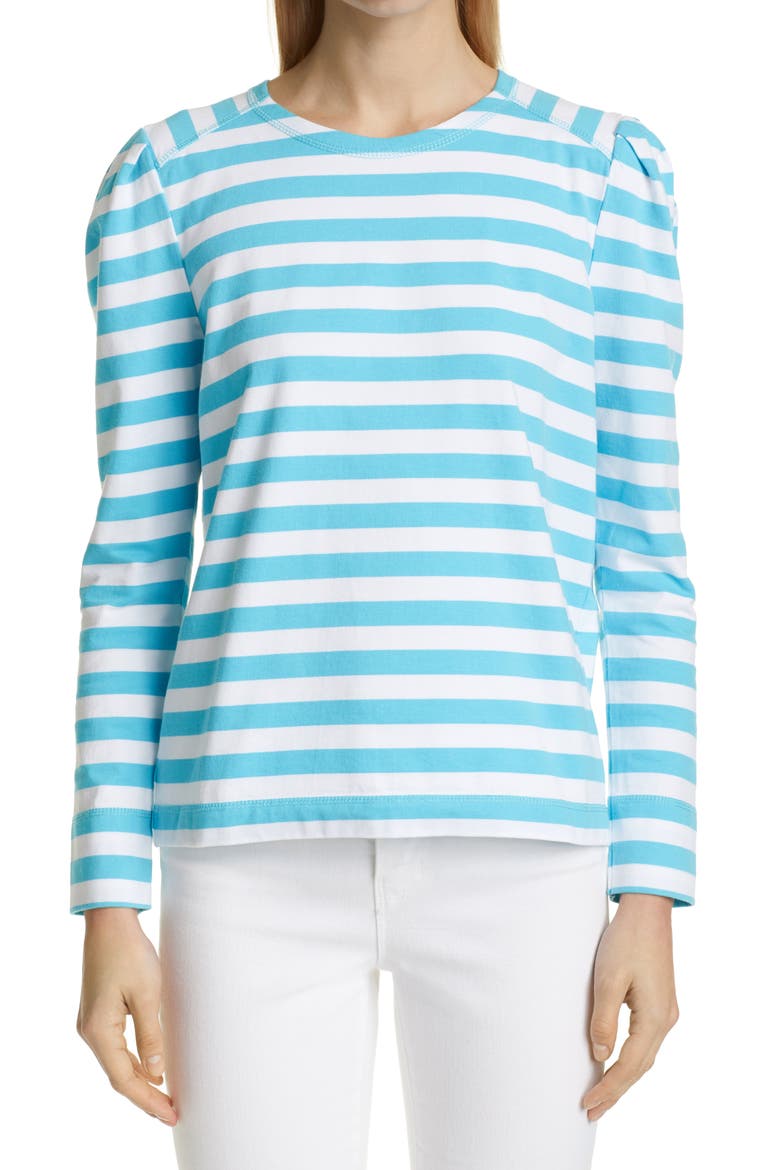Stripe Organic Cotton T-Shirt, Main, color, SKY CAPTAIN