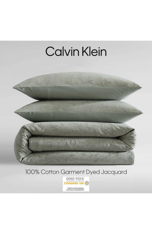 Calvin Klein Branching Leaves Duvet Cover & Sham Set In Moss