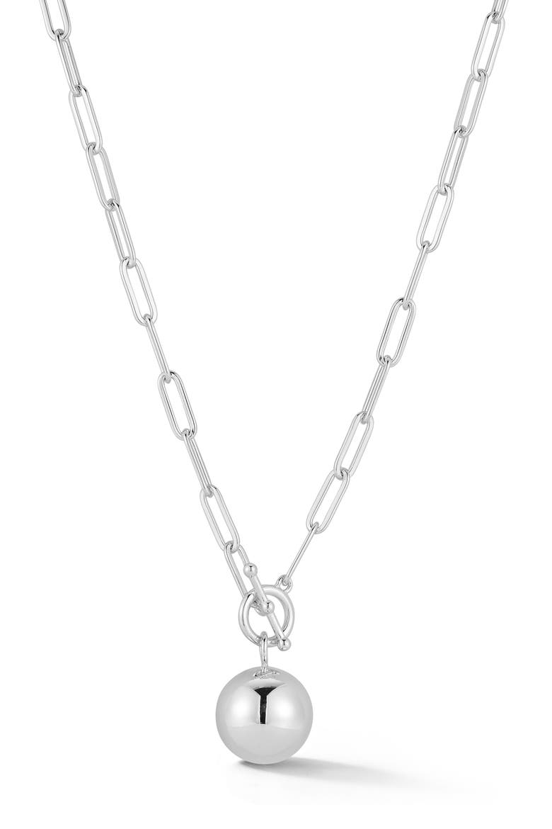 Ball Pendant Necklace, Main, color, SILVER
