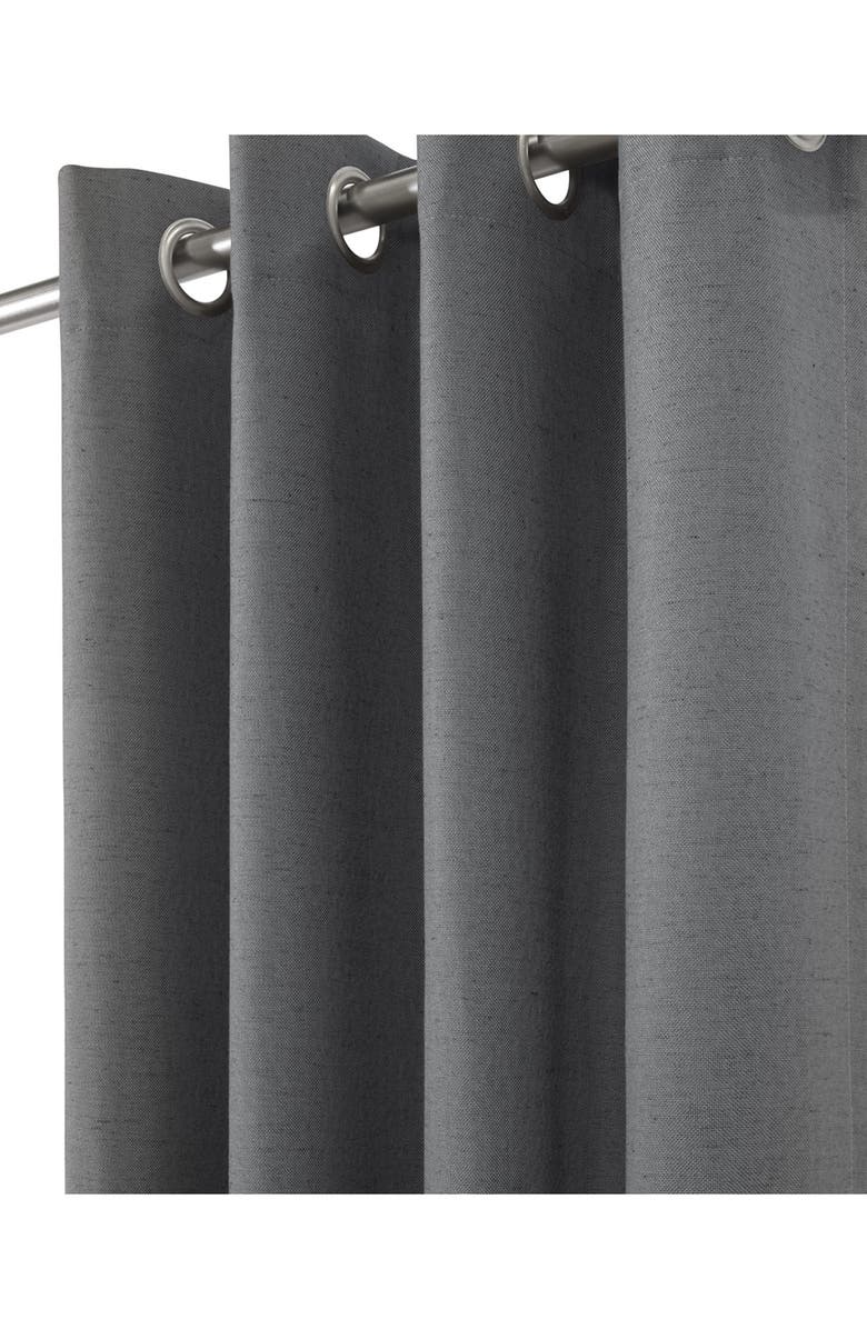 Outdoor Decor by Commonwealth Set of 2 Noise Reducing Indoor Curtain Panels, Alternate, color, Dark Grey