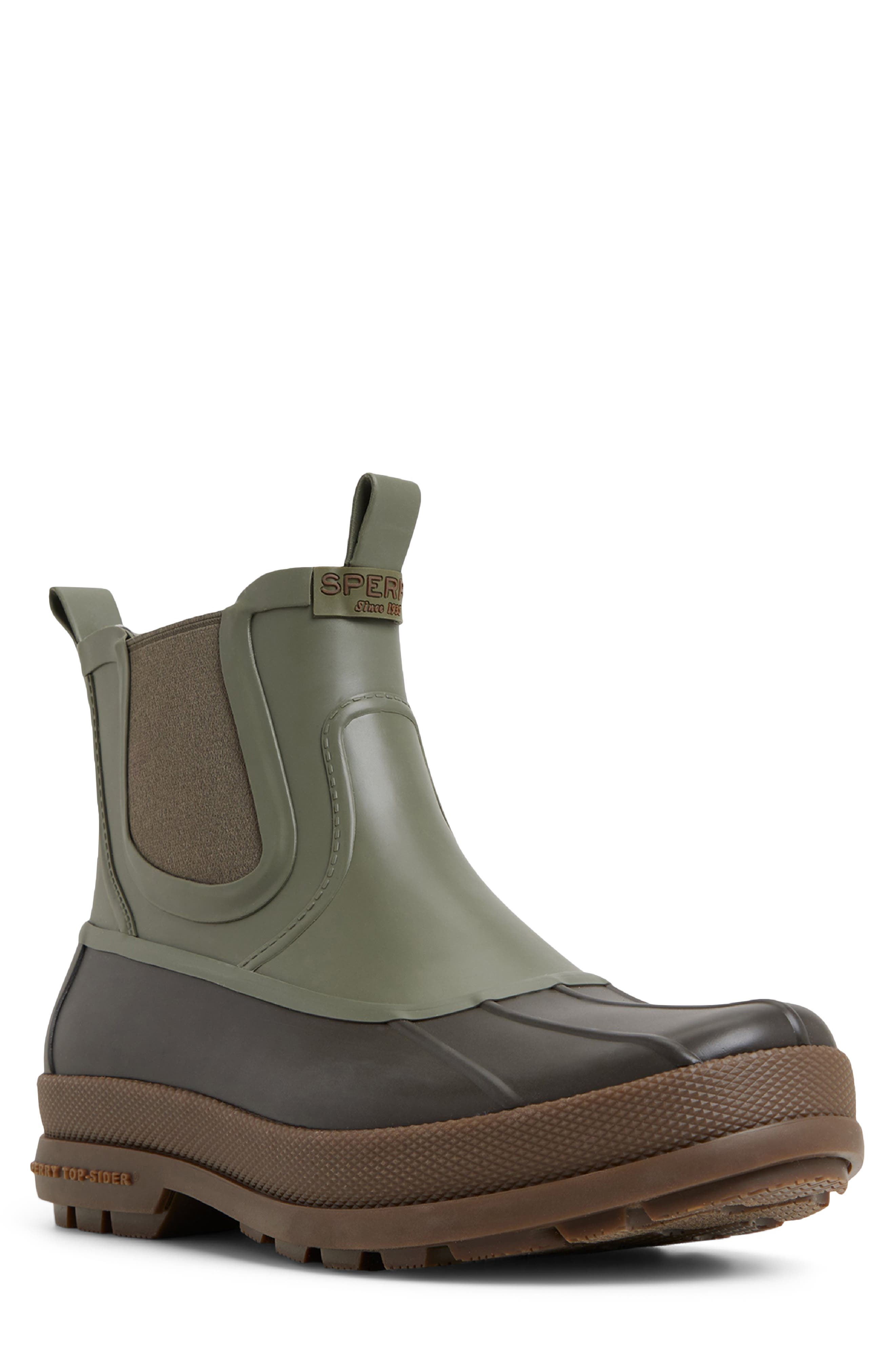 Sperry Clifton Chelsea Waterproof Duck Boot, Main, color, Olive