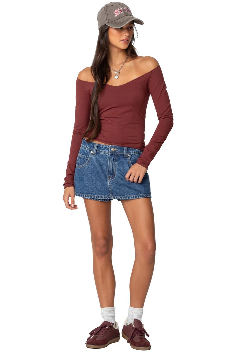 Talia Denim Miniskort, Alternate, color, DARK-BLUE