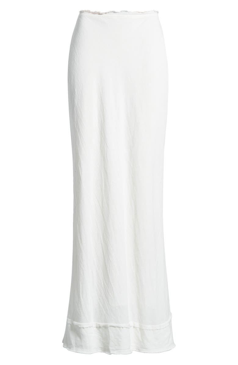 Topshop Cotton & Linen Maxi Skirt, Alternate, color, Ivory