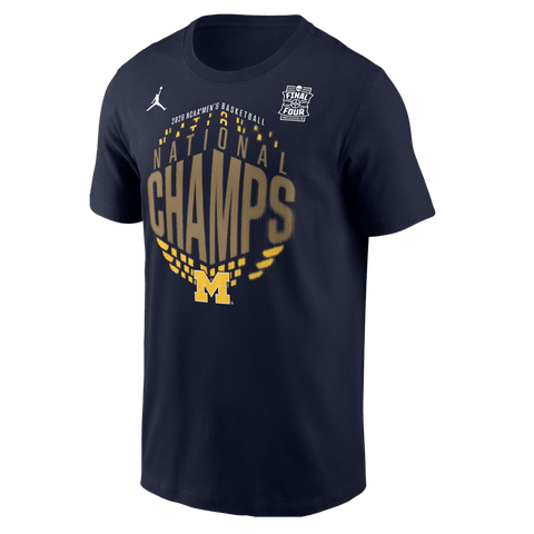 Men's Jordan Brand Navy Michigan Wolverines 2026 NCAA Men's Basketball National Champions Locker Room T-Shirt
