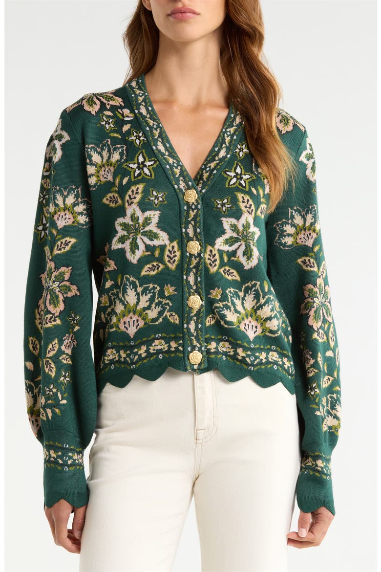 Garden Delight Button-Up Cardigan, Alternate, color, GARDEN DELIGHT DARK