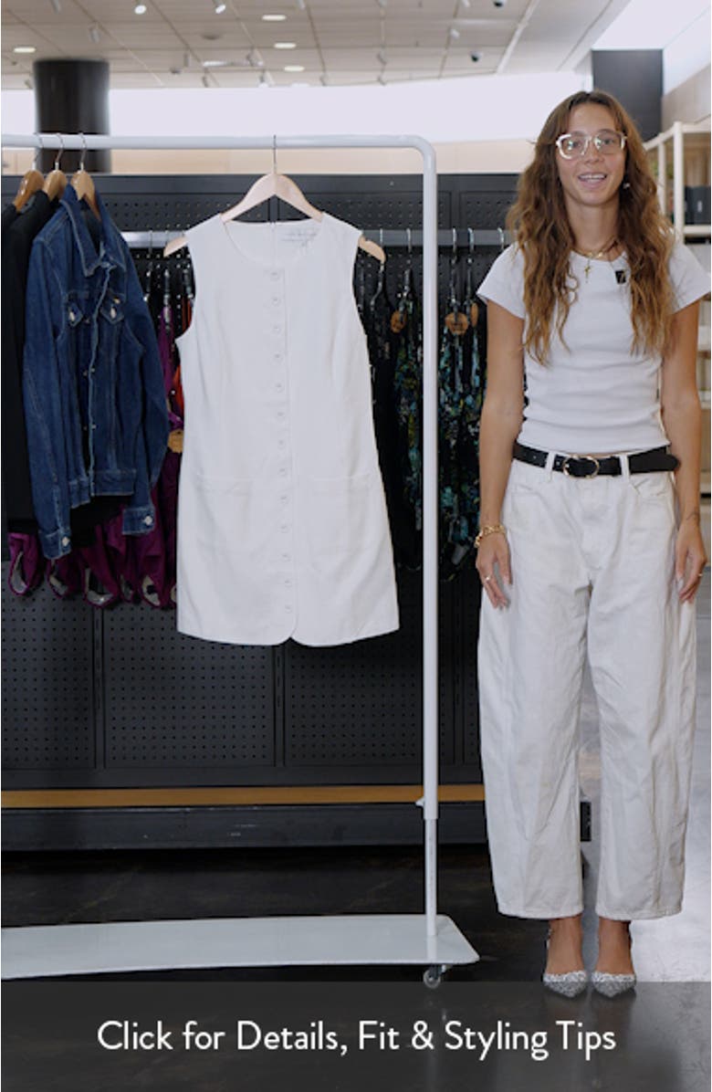 Button Front Sleeveless Linen Blend Minidress, sales video thumbnail