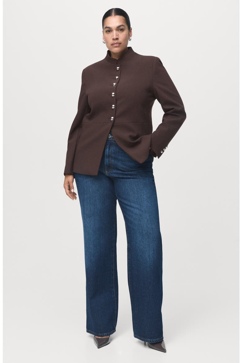 Button Front Jacket, Alternate, color, BROWN
