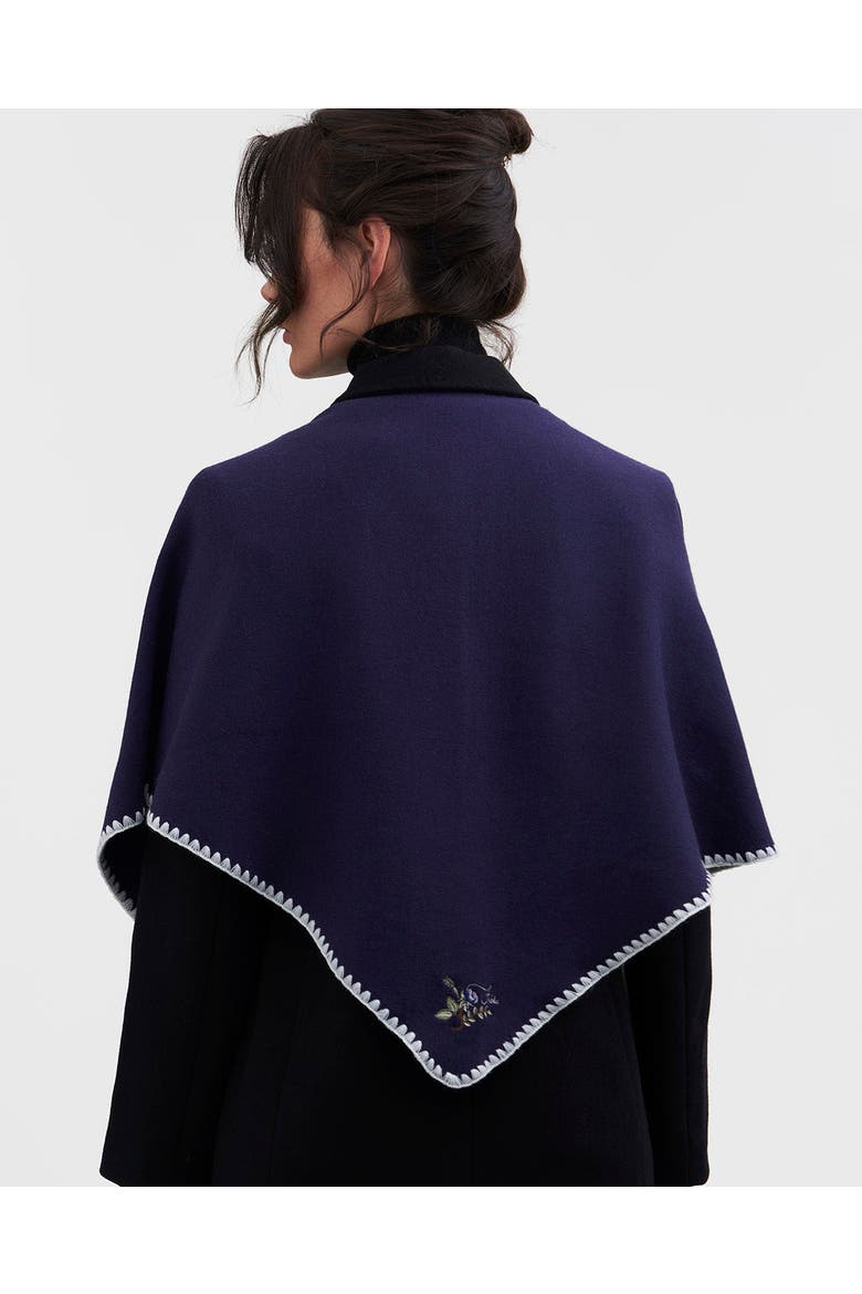 Triangle Blanket-Stitch Blue Scarf, Main, color, Midnight Blue