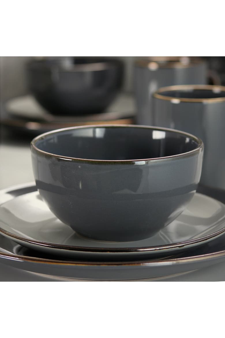 Tahitian Grand 16 Piece Stoneware Dinnerware Set, Alternate, color, Grey