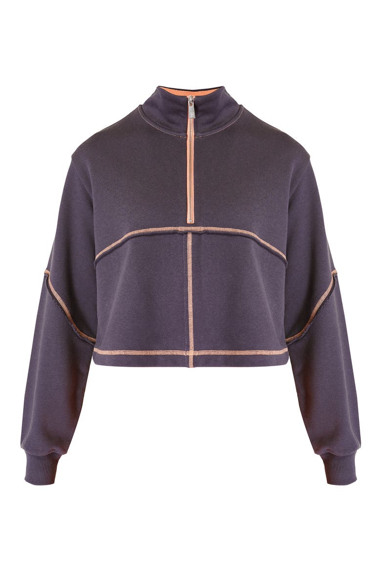 Revive Half Zip Crop Sweatshirt, Alternate, color, URBAN GREY