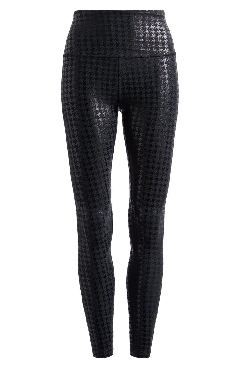 Beyond Yoga Houndstooth High Waist Midi Leggings, Alternate, color, Houndstooth Black