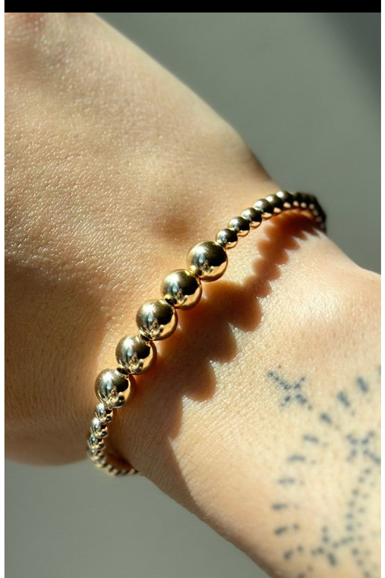 Eva Gold Bead Bracelet, Alternate, color, 6.5 Inch
