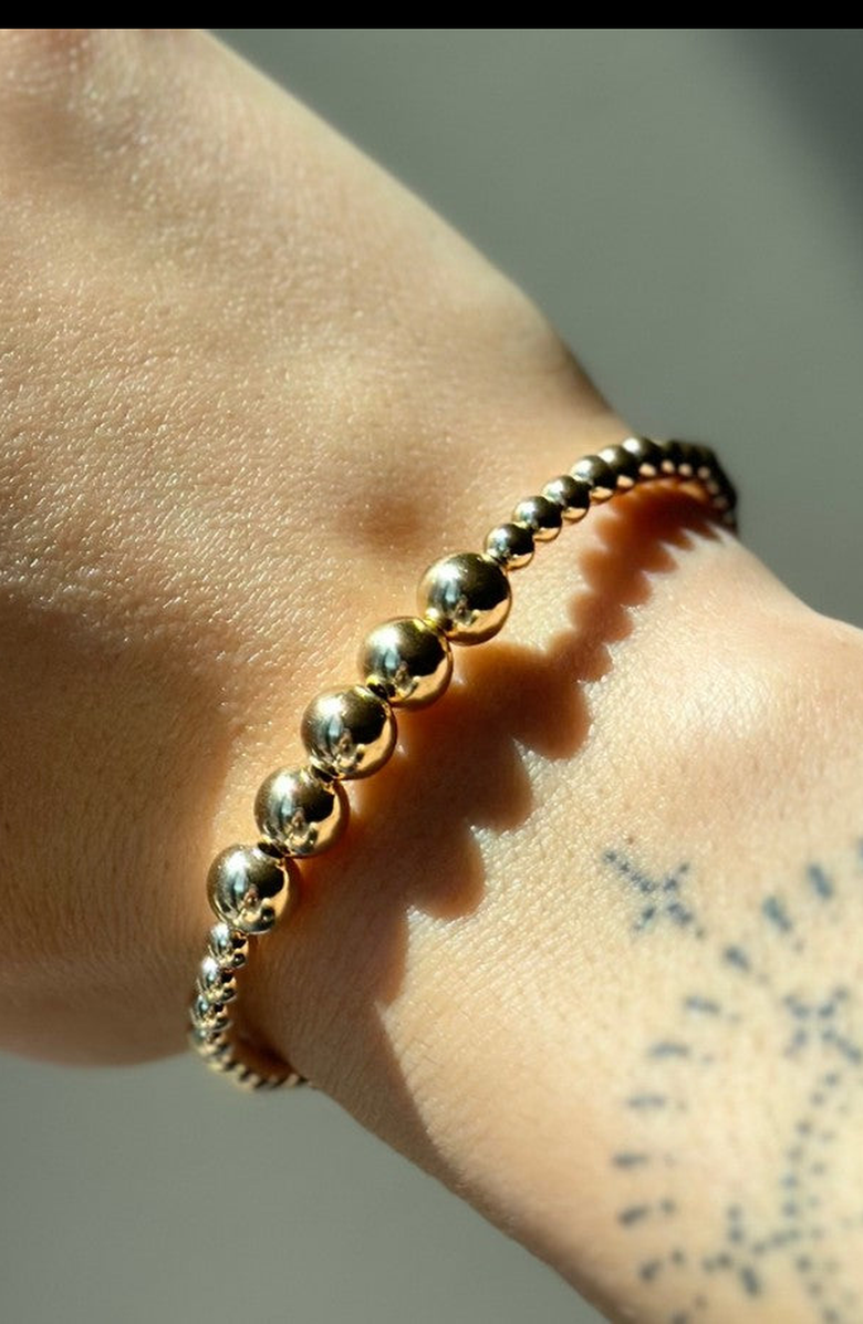 Little Sky Stone Eva Gold Bead Bracelet, Alternate, color, 6.5 Inch