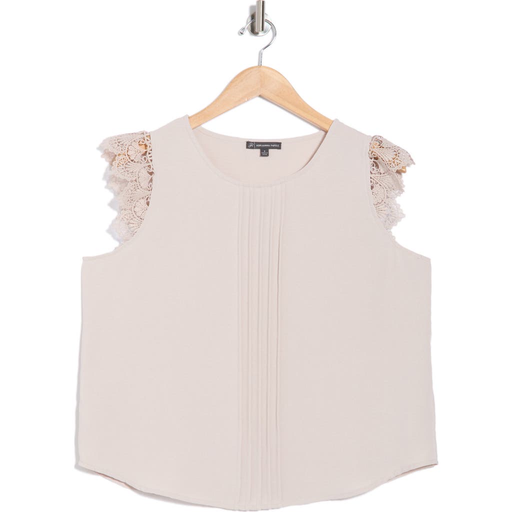 Adrianna Papell Lace Flutter Sleeve Top
