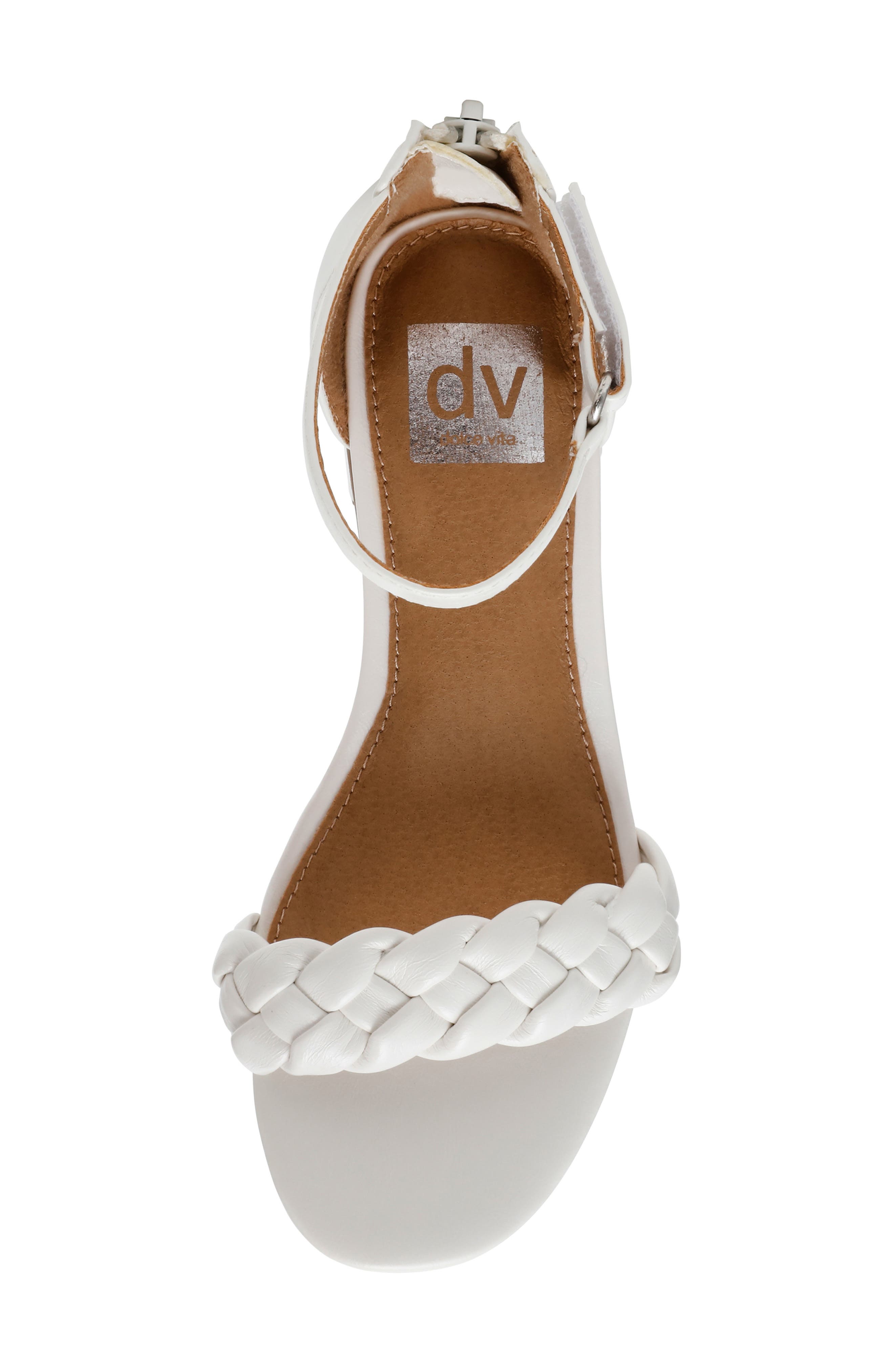 DV by Dolce Vita DV Dolce Vita Braided Strap Ankle Strap Sandal, Alternate, color, White Shiny