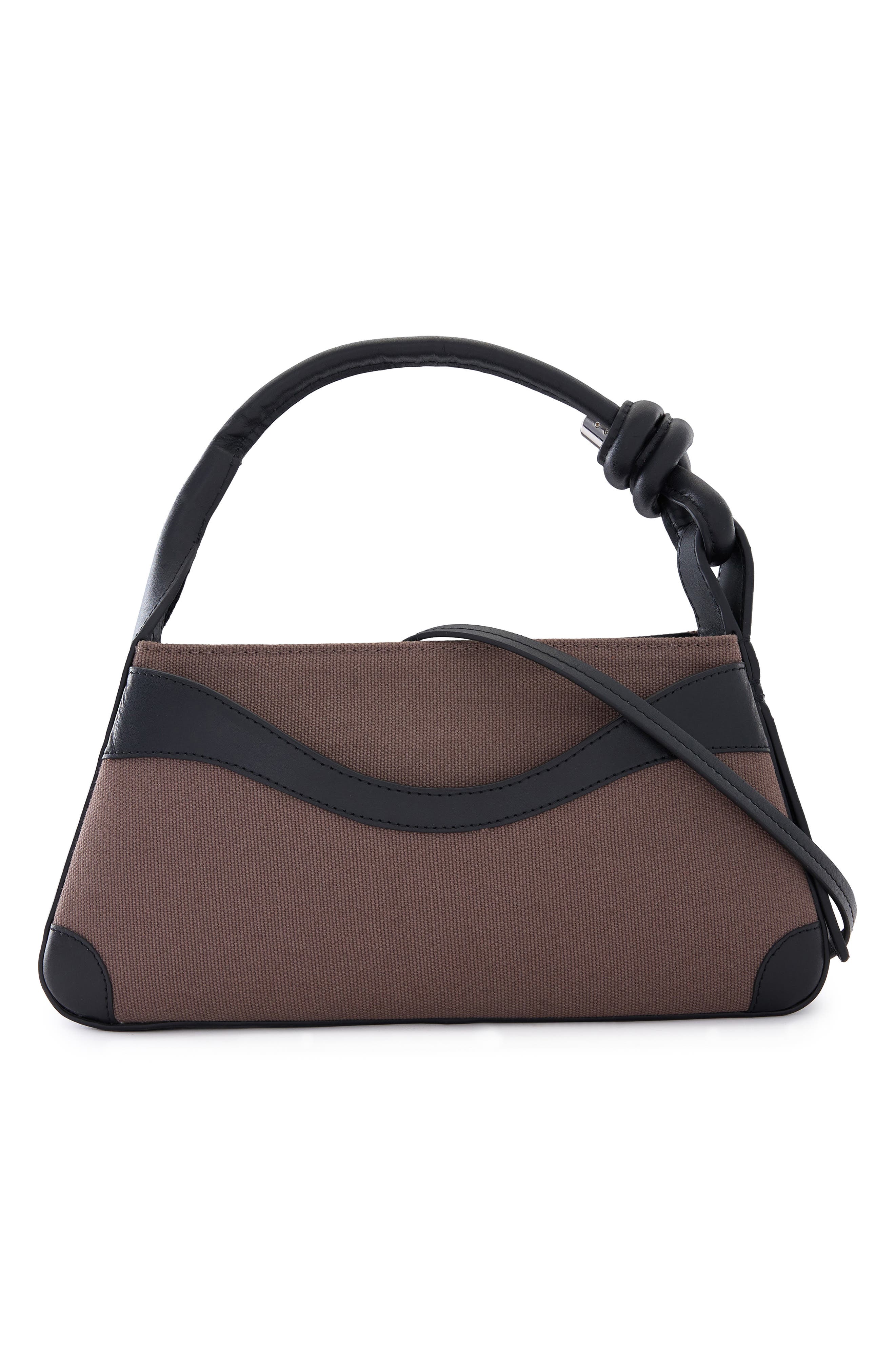 behno Melina Canvas Crossbody Satchel, Alternate, color, Cacao/ Black