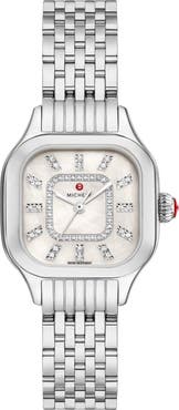 MICHELE Meggie Diamond Dial Two-Tone Bracelet Watch, 29mm