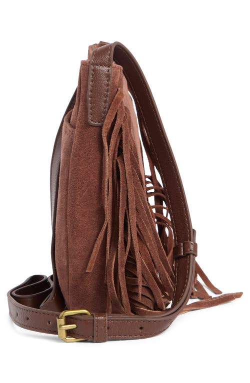 Lucky Brand Bran Nyra Small Fringe Crossbody Bag In Brown