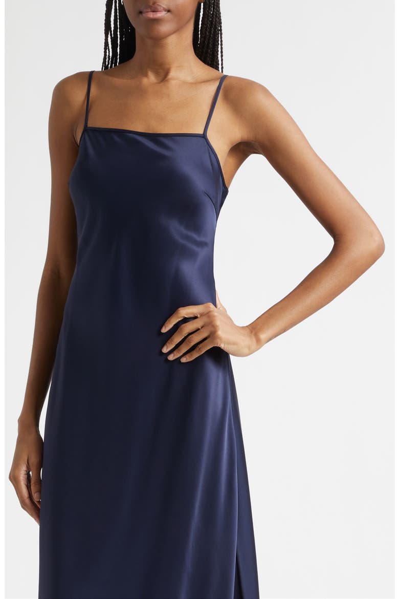 Lou Lou Satin Slipdress, Alternate, color, NAVY