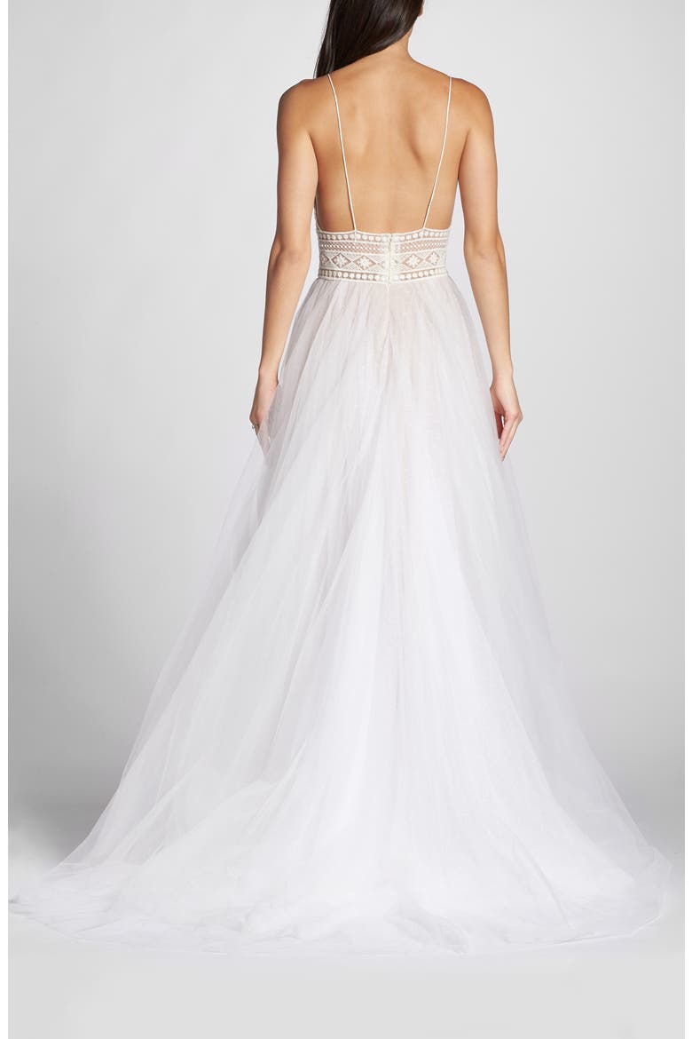 Thistle Tulle Ballgown, Alternate, color, IVORY/ BRONZE