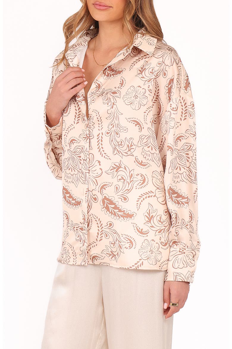 Rosalie Print Shirt, Alternate, color, BROWN PAISLEY