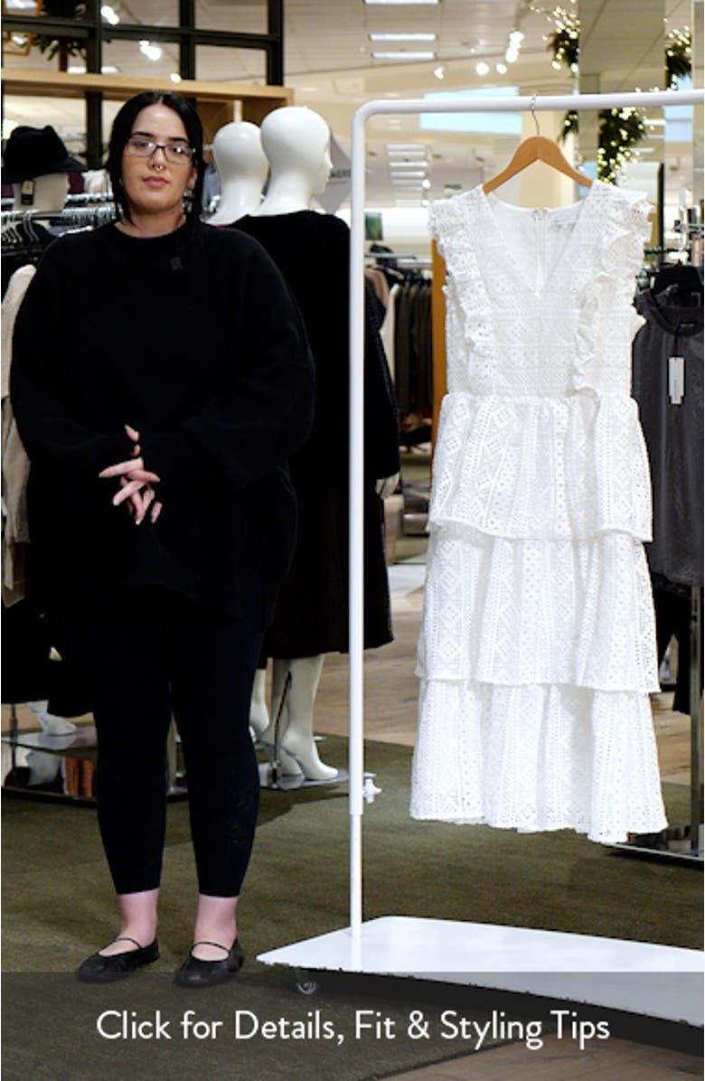 Lace Ruffle Tiered Midi Dress, sales video thumbnail