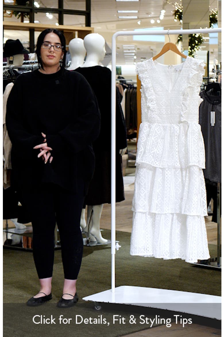 Lace Ruffle Tiered Midi Dress video