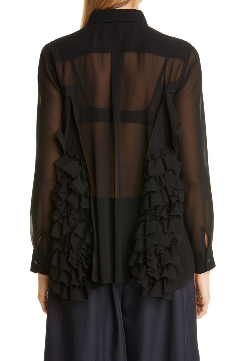 Georgette Shirt, Alternate, color, BLACK