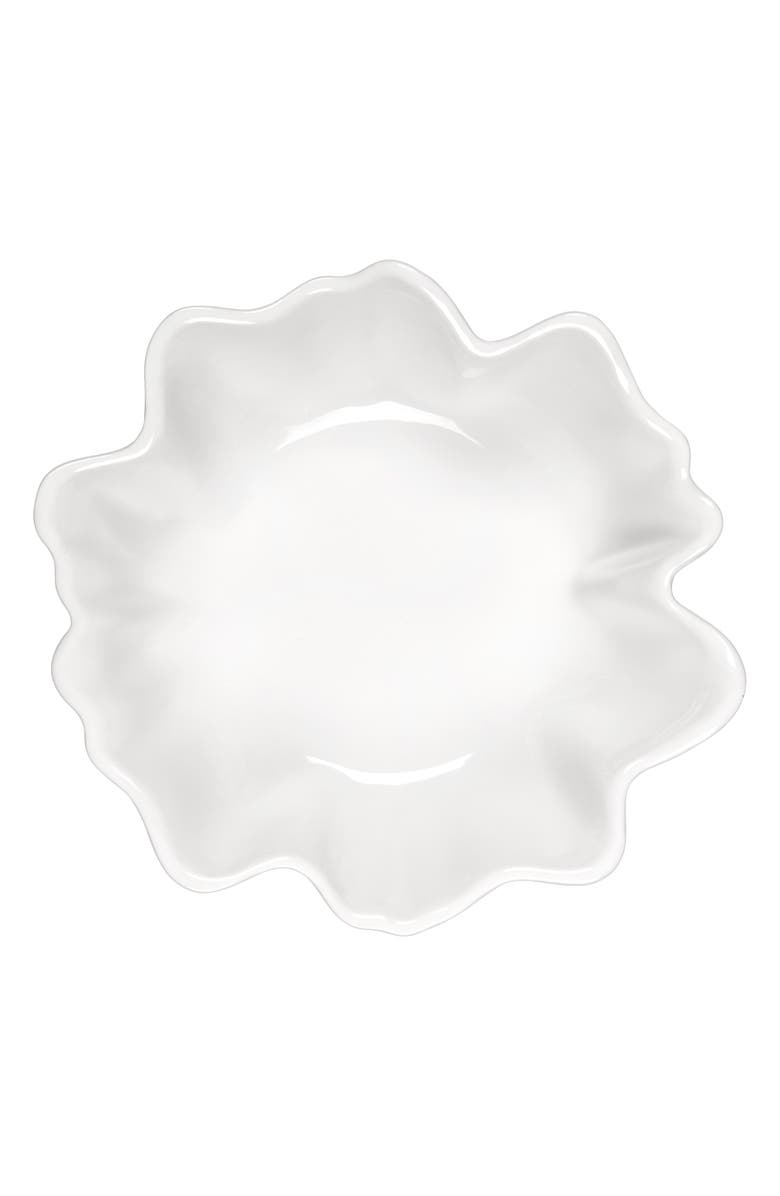 Le Creuset Iris Stoneware Ruffle Serving Bowl, Alternate, color, White