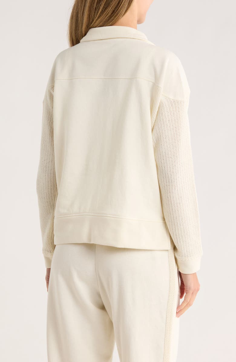 Nanette Lepore Play Seamed Quarter Zip Pullover, Alternate, color, Cannoli Cream