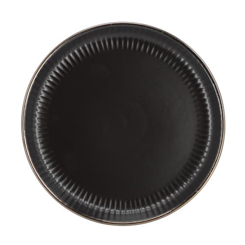 Elama Leo 16 Piece Stoneware Dinnerware Set In Black