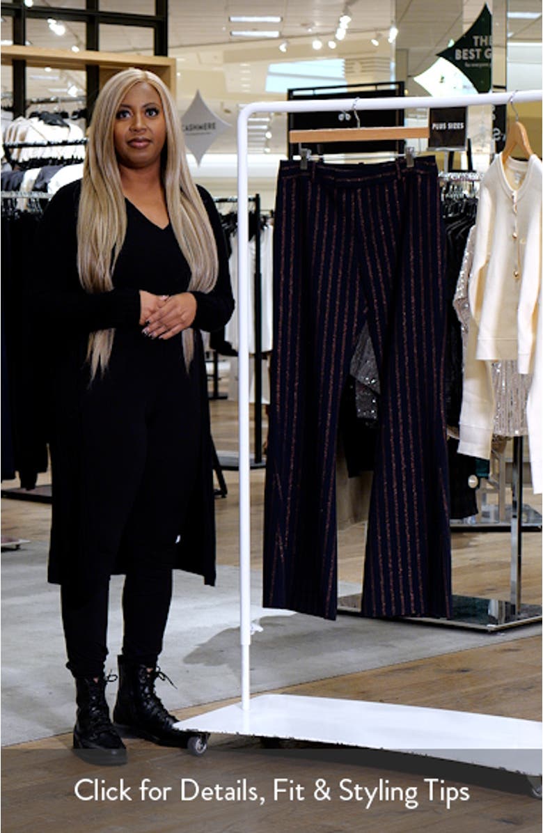 Metallic Stripe Bootcut Pants, sales video thumbnail