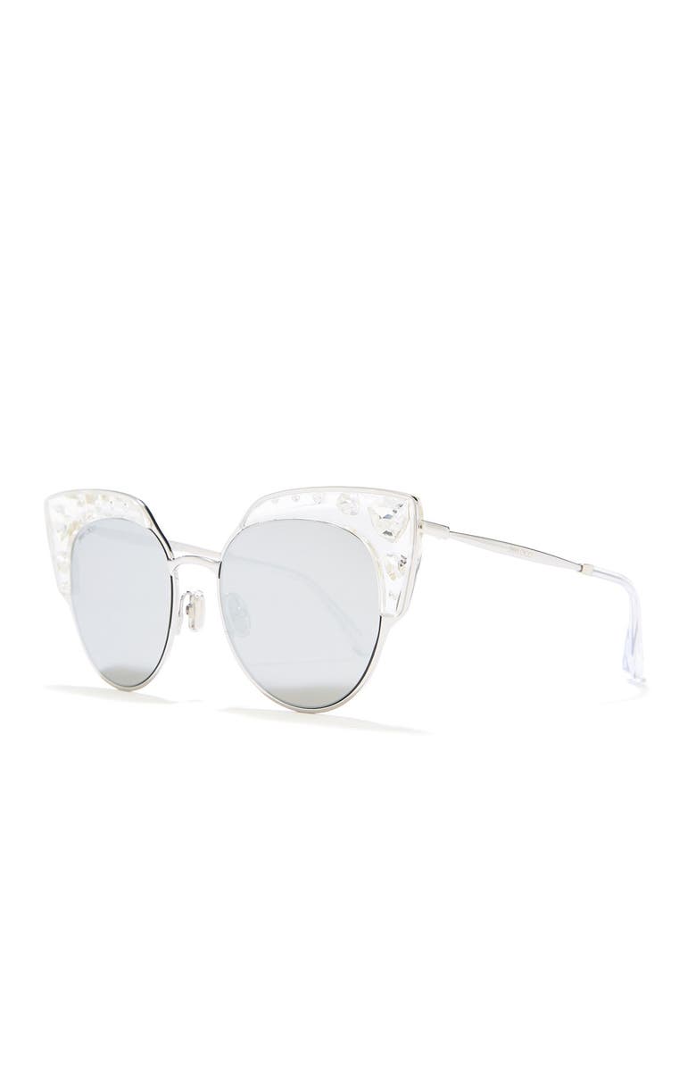 Jimmy Choo Audrey 54mm Embellished Cat Eye Sunglasses, Alternate, color,