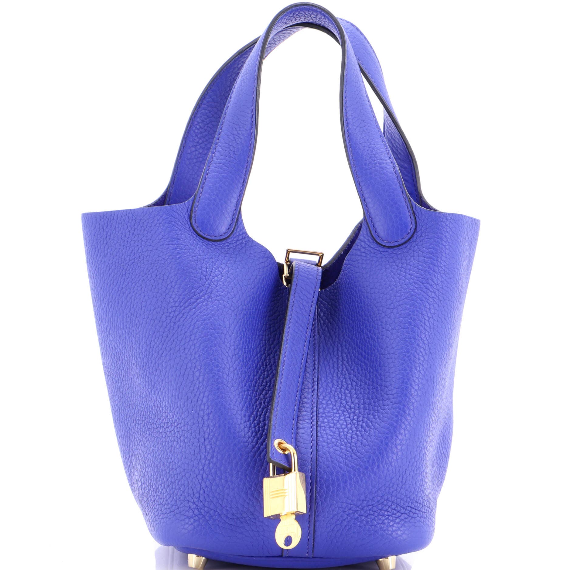 Pre-Owned Hermes Picotin Lock Bag Clemence PM, Main, color, Bleu Electrique