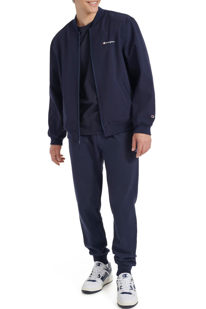 Softshell Varsity Bomber Jacket, Alternate, color, PEACOAT