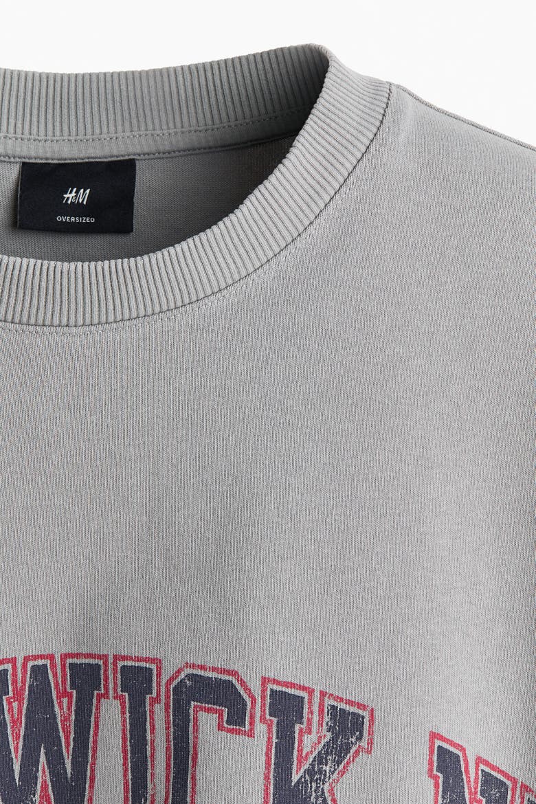 Oversized Fit Boxy-style T-shirt, Alternate, color, Gray/Bushwick NY