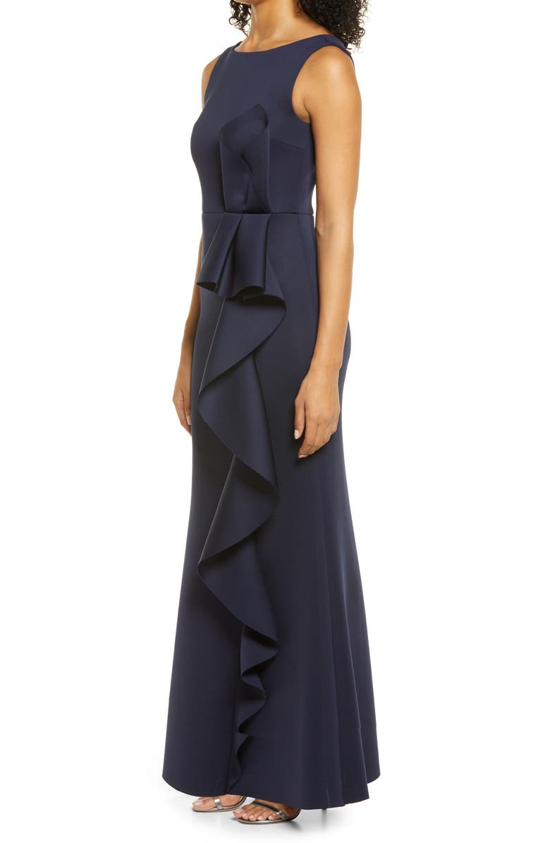 Eliza J Ruffle Sleeveless Mermaid Gown, Alternate, color, 