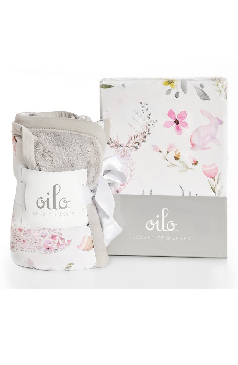 Oilo Fawn Crib Sheet & Cuddle Blanket Set, Main, color,