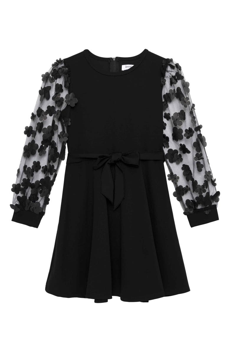 Speechless Kids' Crepe Skater Dress, Main, color, Black Jm