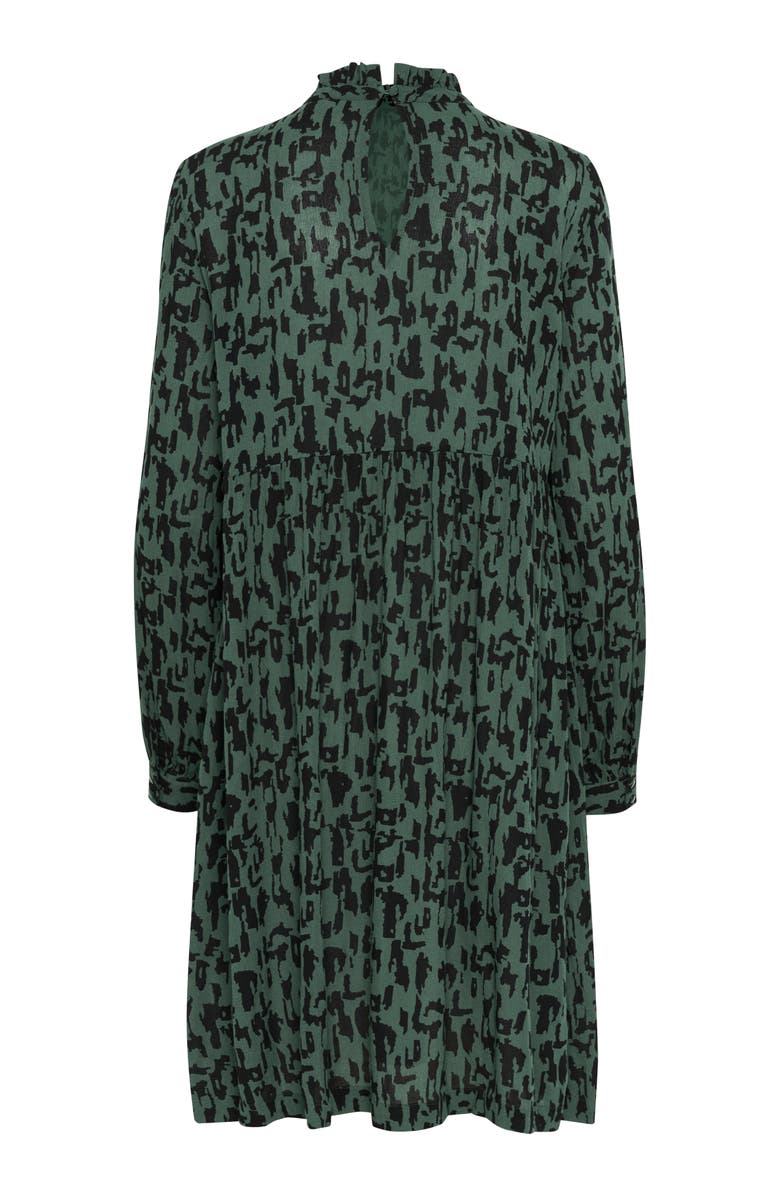 Kaffe KAluna Above The Knee High Neck Dress, Alternate, color, Green/Black Graphic