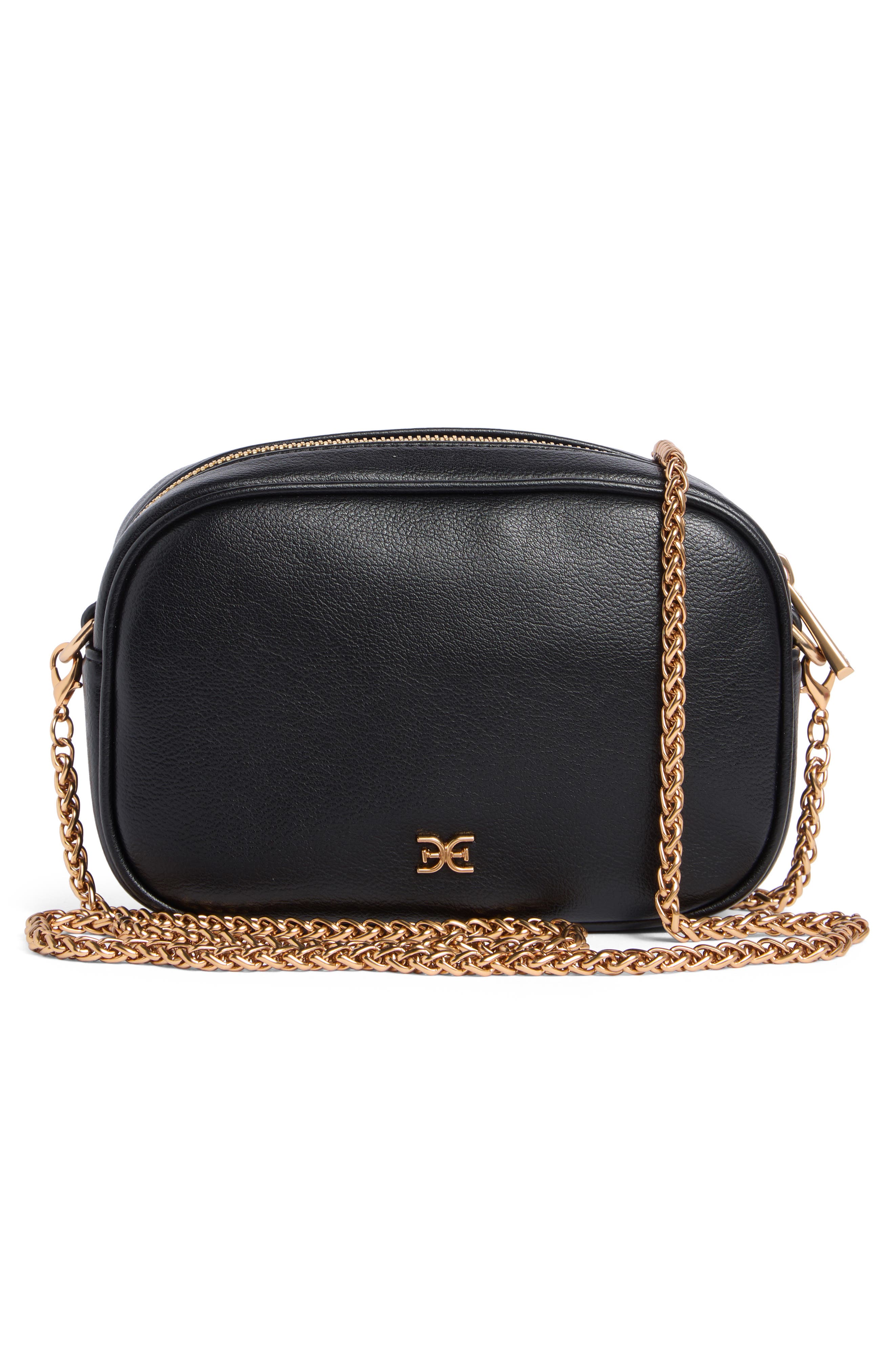 Sam Edelman Nylie Studded Camera Bag, Alternate, color, Black