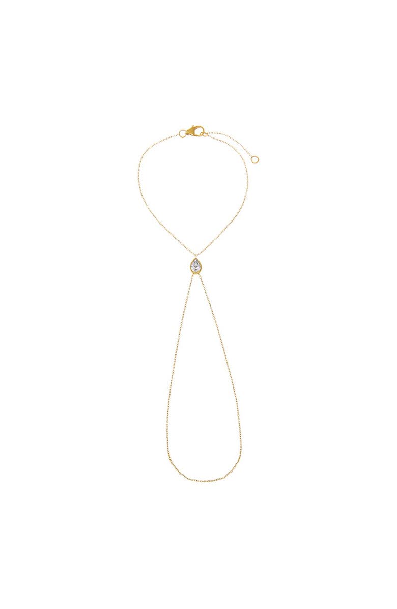 BY ADINA EDEN Lab Grown Diamond Pear Bezel Chain Bracelet 14K, Alternate, color, 14K Gold