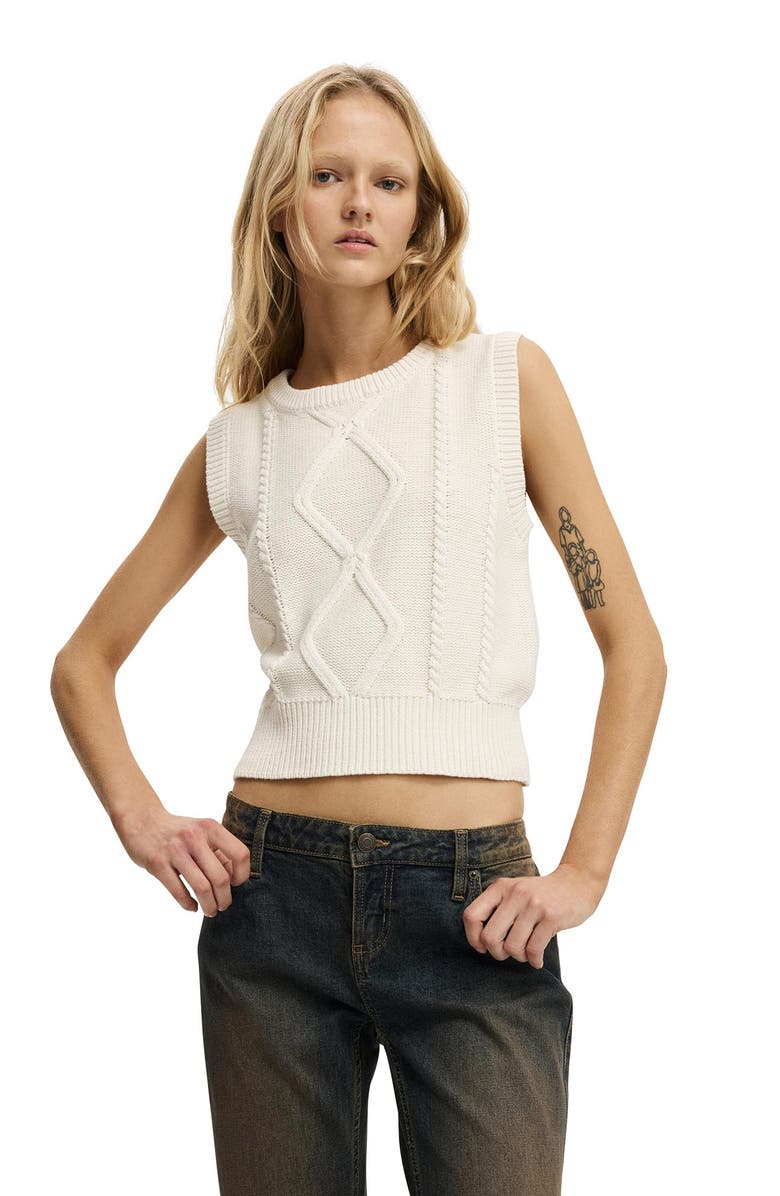 Cotton On Women's Cotton Cable Vest, Main, color,