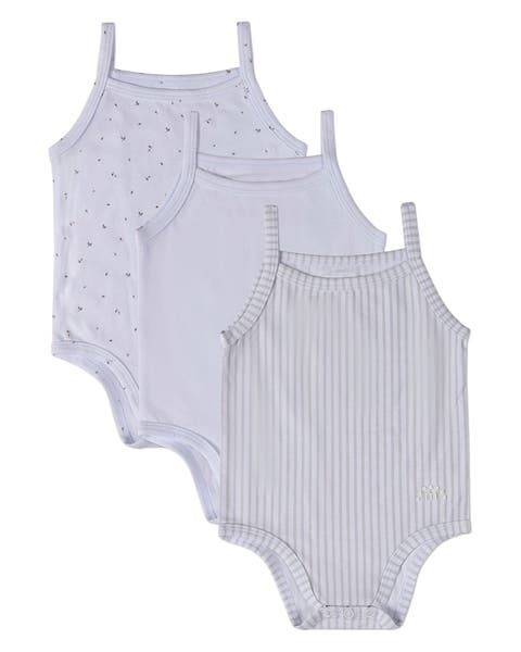 3 Pack Baby Petite Leaves, Stripes, Solid Bodysuit