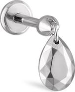 MARIA TASH Faceted Pear Single Threaded Stud Earring